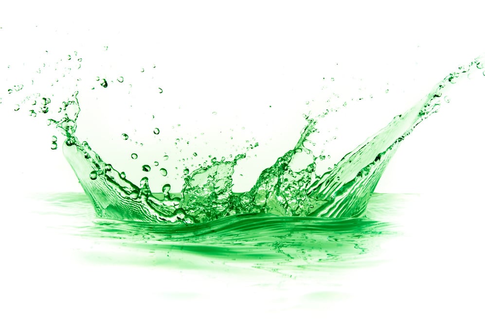 green liquid splash